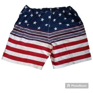 Faded Glory Patriot American Flag Swim Trunks Sz 40-42